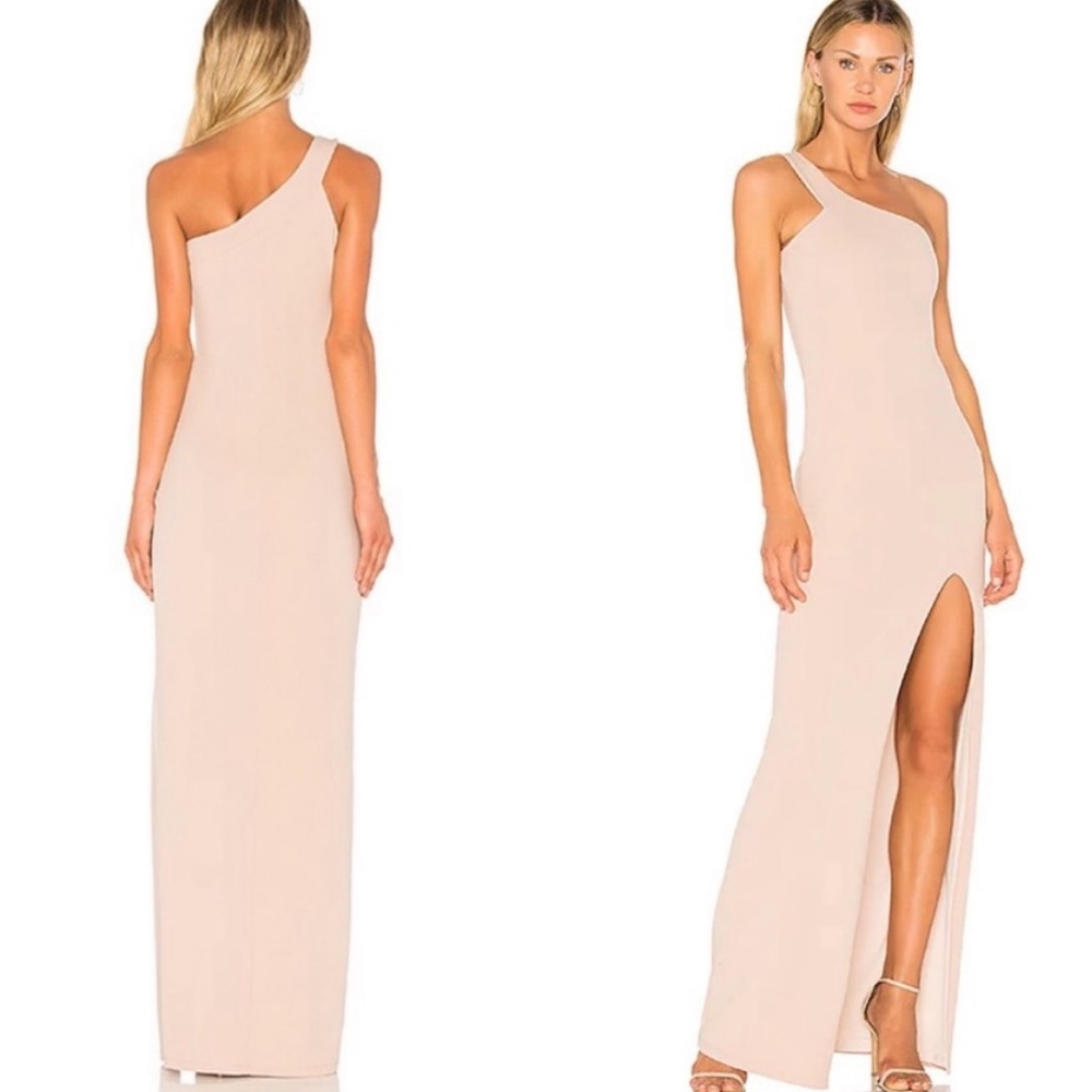 Nookie :: One Shoulder Mila Maxi Dress Gown - Sand